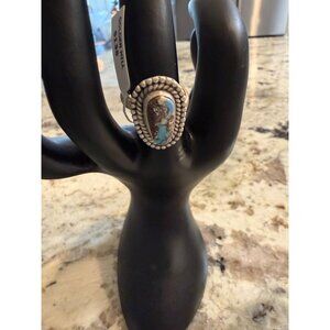 Handcrafted Sterling Silver Golden Hill Turquoise Adj Ring Solid Back Southwest